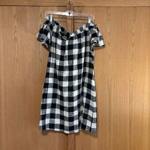 Corey Lynn Calter Black and White Plaid Mini Dress